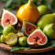 Fruits variés sur une table en bois rustique