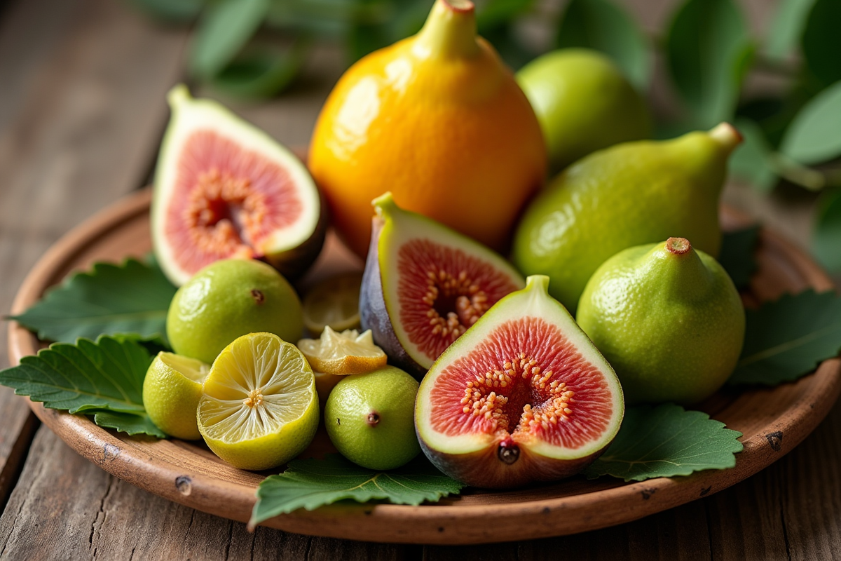 Fruits variés sur une table en bois rustique