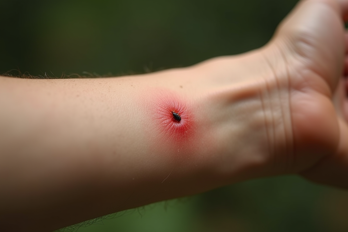 Avant-bras montrant irritation cutanee par processionnaire